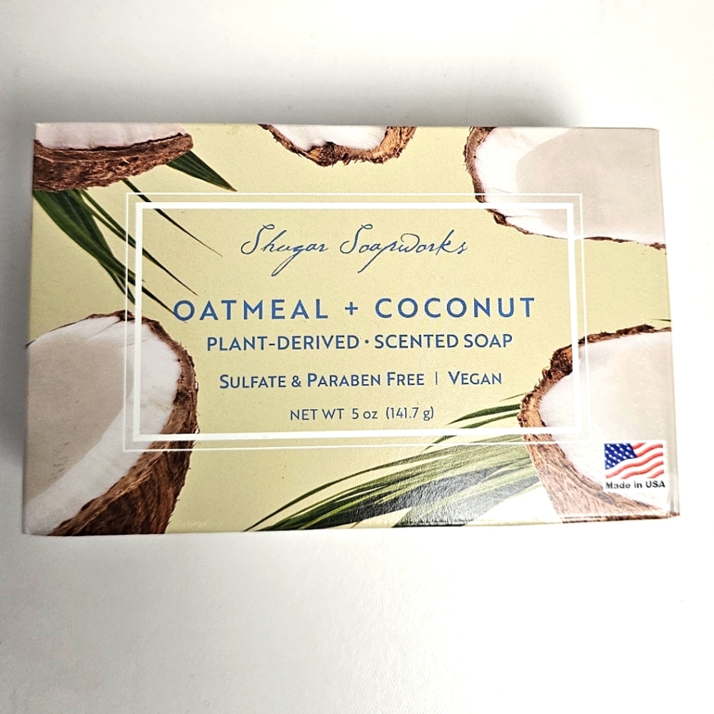 Shugar Soapworks Oatmeal + Coconut Vegan/Plant Based Soap Made In USA